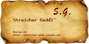 Streicher Gedő névjegykártya